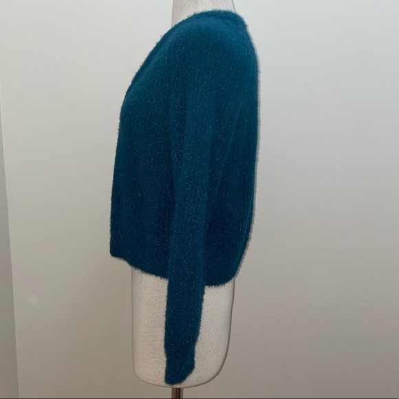 Anthropologie green Sleeping On Snow Northbound Eyelash open front Cardigan XS - Picture 4 of 11